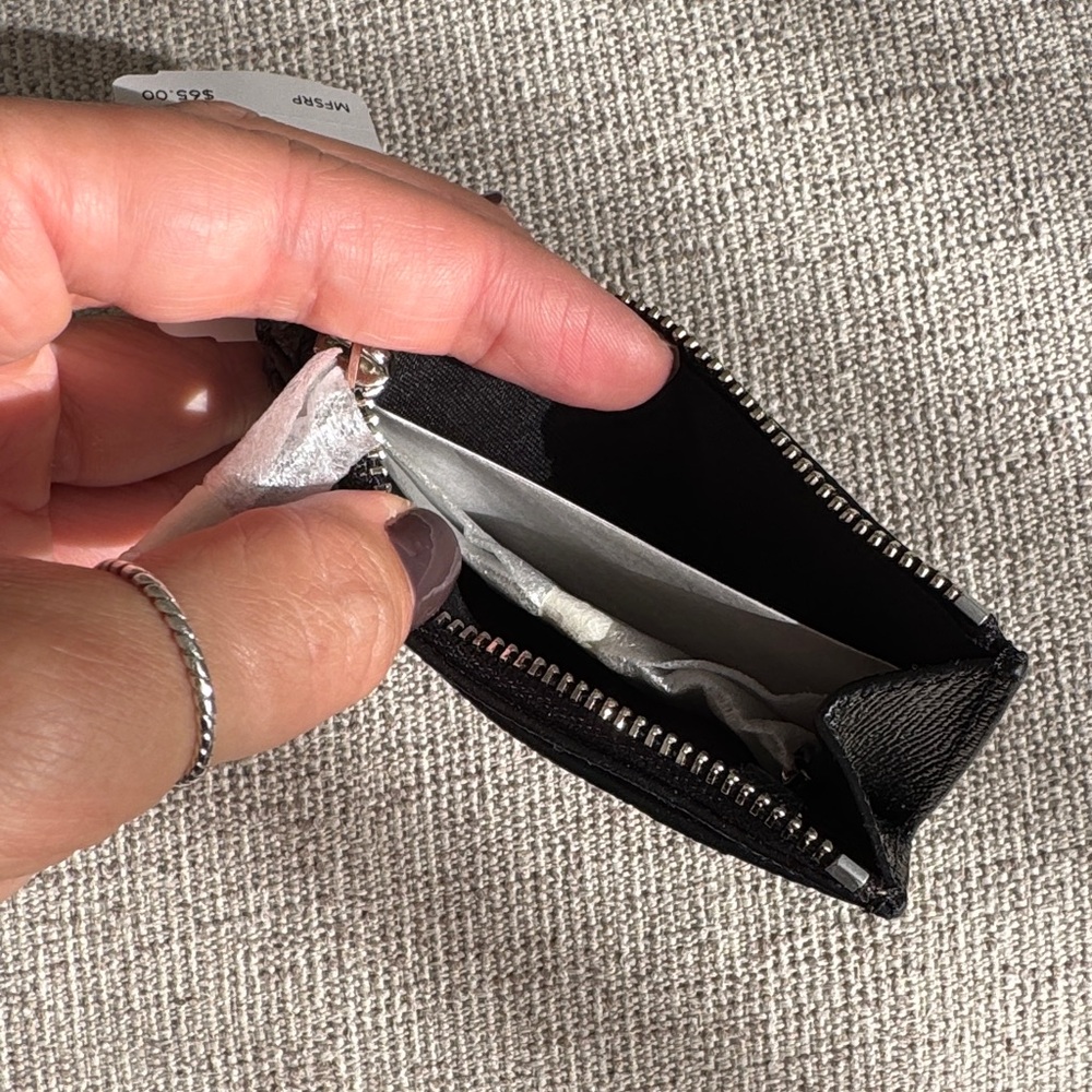 Coach Textured Black Card Case - Picture 3 of 3
